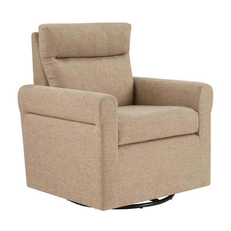 Liv Upholstered Swivel Accent Armchair, Tan 