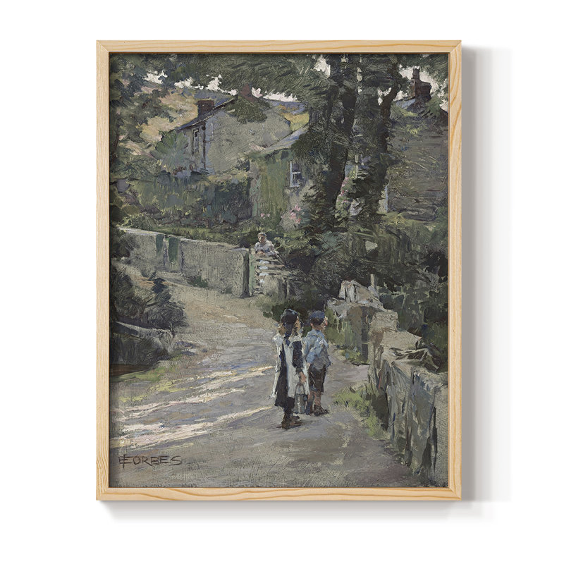 «Vintage Landscape CXLII», reproduction encadrée - bois massif, Naturel, H 21 po x l 17 po