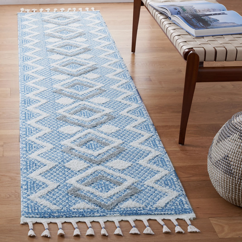 Sherwin Moroccan Tassel Shag Performance Southwestern Rug, Runner 2'2" x 9'