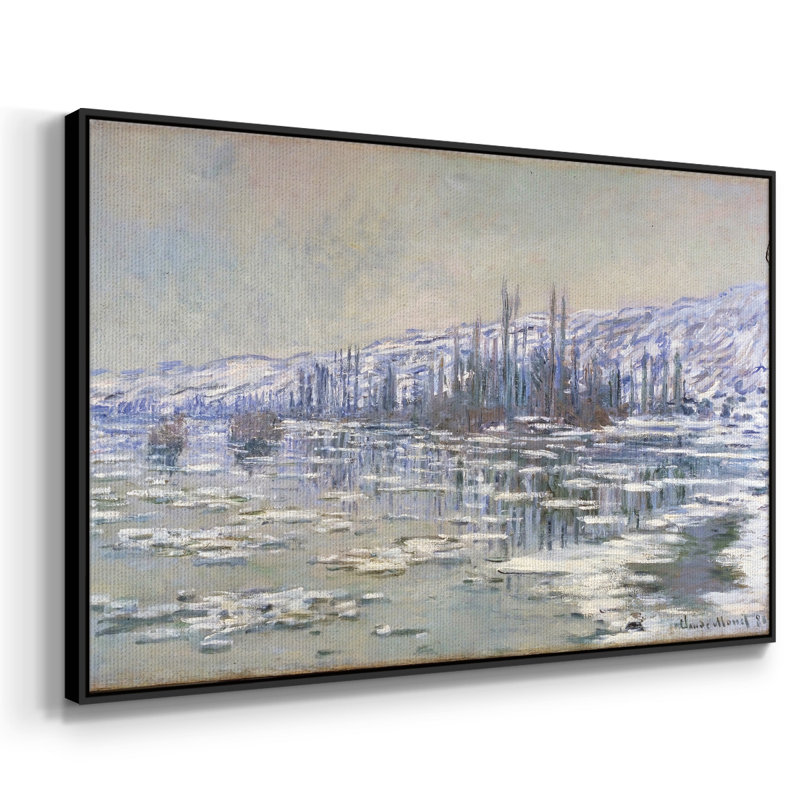 «Ice Floes On Seine», 1880, reproduction sur toile, H 37 po x l 25 po x P 2 po, Noir