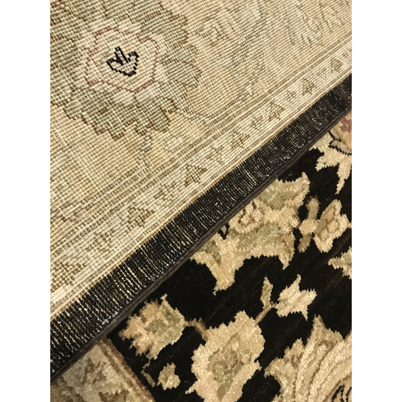 Sultanabad Wool Oriental Area Rug in Black/Beige, Rectangle 6'1" x 8'6"