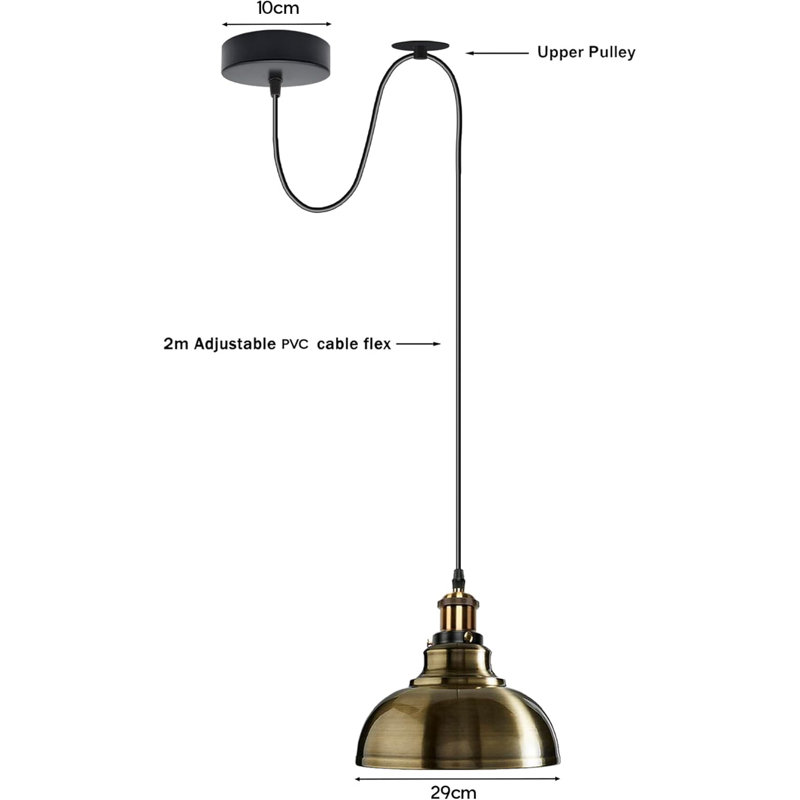 1 - Light Dome Pendant, Green Brass