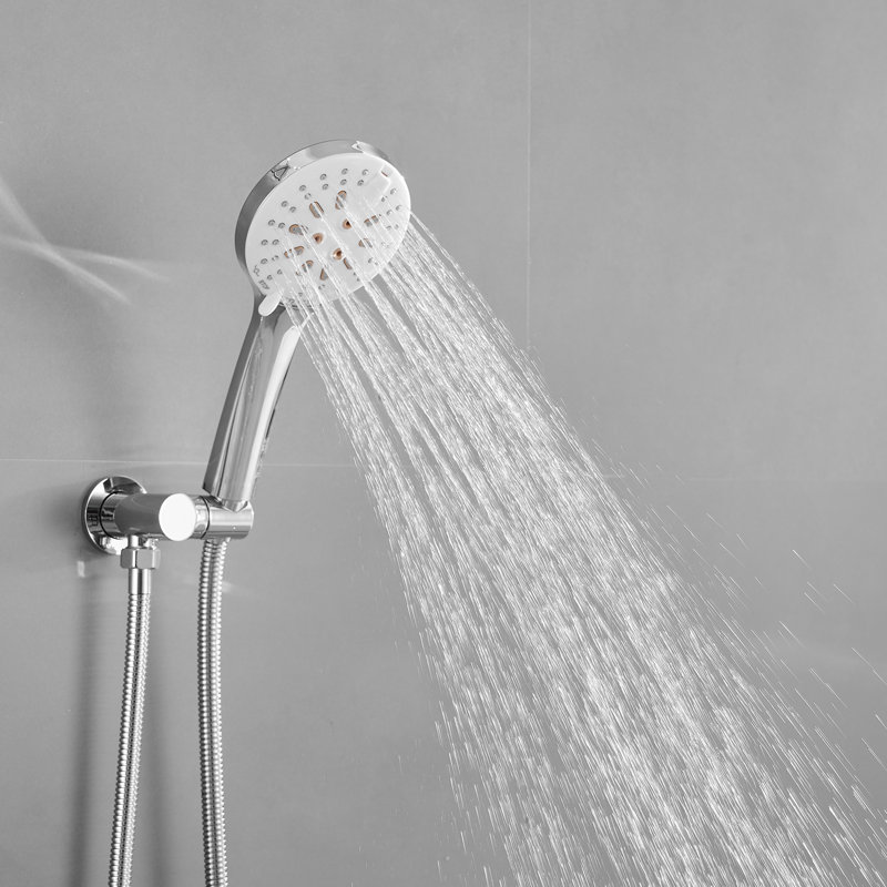 1 système de douche complet avec valve brute, Noir mat