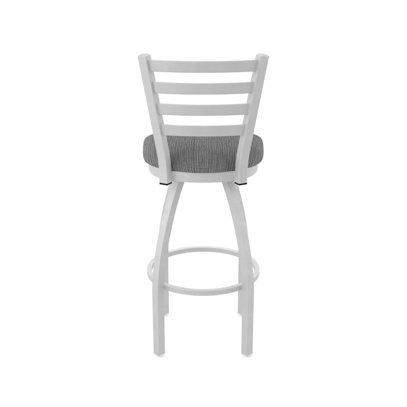 Tabouret pivotant Jackie, Nickel anodisé, Très grand (siège d'une hauteur de 36 po), Tissu - charbon graphique