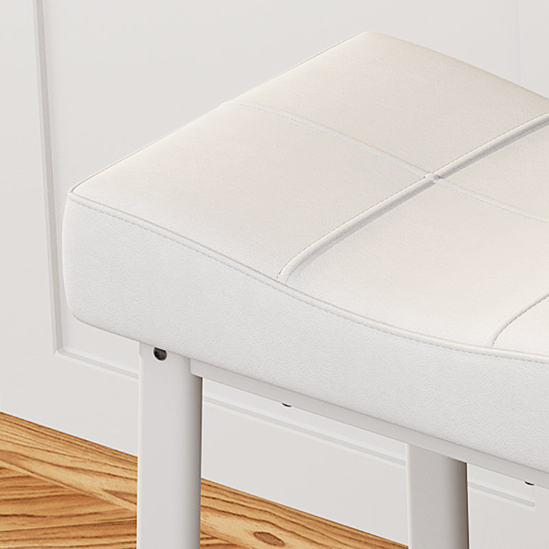 Bar Stool with Iron Frame, White/White, 4