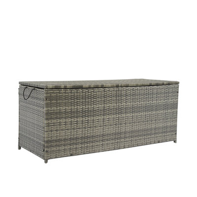 Outdoor Storage Box, 113 Gallon Wicker Patio Deck Boxes With Lid, Outdoor Cushion Storage For Kids Toys, Pillows, Towel by DAPPER DOODLES INC