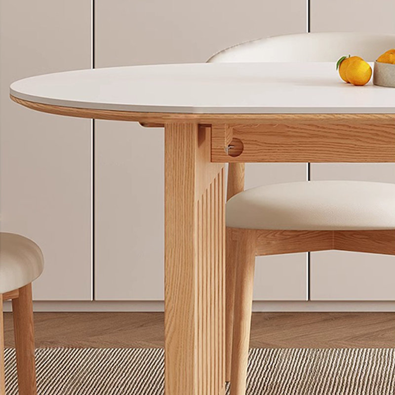 Table de salle à manger ovale en bois massif, Brun, H 29,5 po x L 62,9 po x l 31,4 po