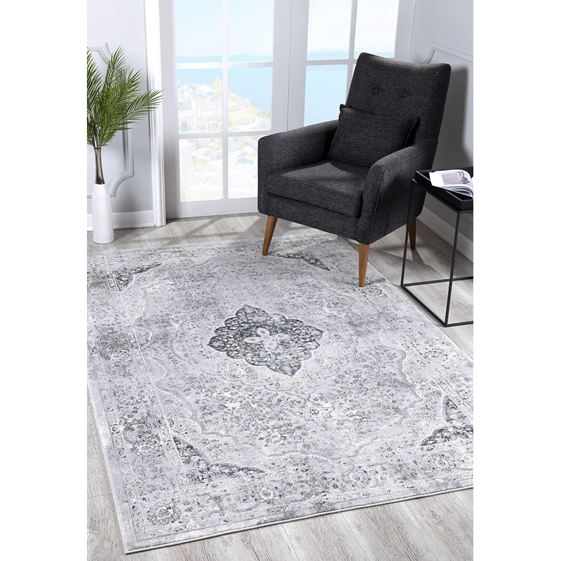 Amihai Viscose Oriental Indoor Rug, Rectangle 5' x 8'