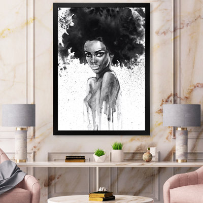 Monochrome Portrait Of African American Woman III - Painting on Canvas