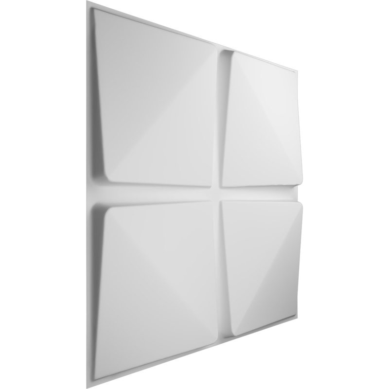 White PVC 3D Decorative Wall Panels 19 5/8" x 19 5/8" (10-Pack)