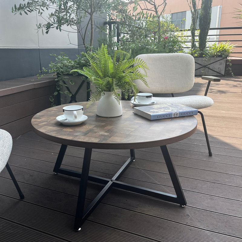 Table basse ronde, Brun