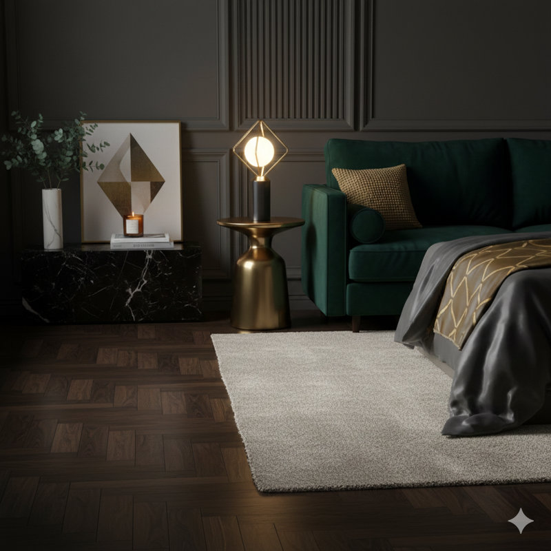 Lampe de table 19,5 "In Ernst Modern Monoclinic Pendeloque