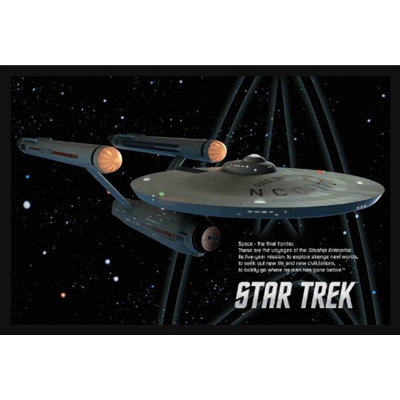 " FRAMED Star Trek Starship Enterprise (Original Series) 36X24 Art Print Poster Classic TV Show "