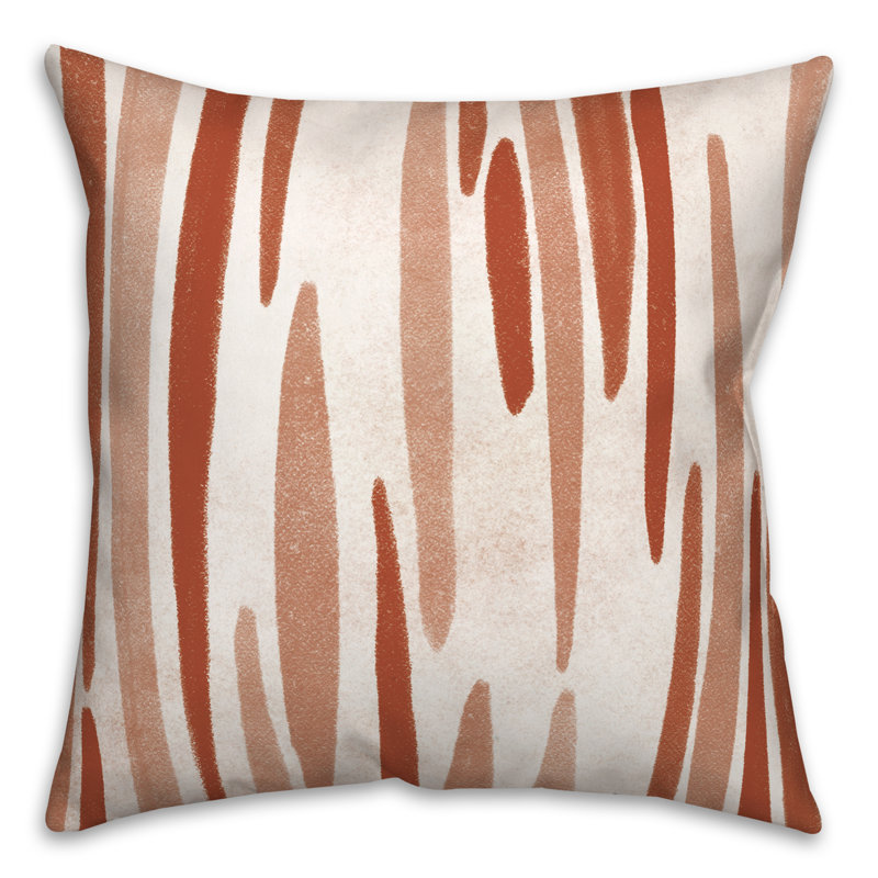  Coussin décoratif intérieur / extérieur à rayures, Brun clair