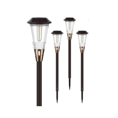 Solar Pathway Lights Waterproof IP65,Warm Solar Garden  Lights Outdoor, Auto On/Off for Yard Walkway Landscape Lighting ,4 Pack
