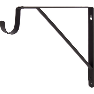10-3/4" Flat-Back Shelf Bracket with 3" Drop - Matte Black