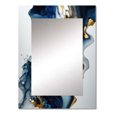 Abstract Geode Marble Blue I - Marble Decorative Wall Mirror, Modern Mirror, Printed Metal Art