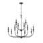 12 Light 33.9 In. Matte Black Chandelier-475251209