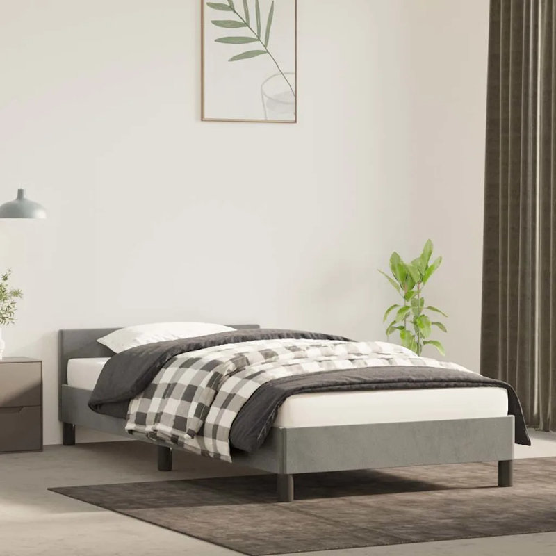 Humma Upholstered Bed, Light Grey, Super King (6')