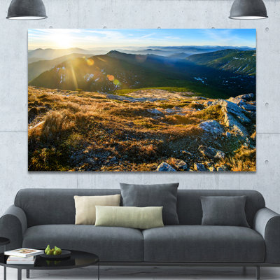 Mountains Glowing In Sunlight - Wrapped Canvas Print