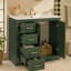 Ensemble de meuble-lavabo 36 po avec lavabo en céramique, armoire de rangement en bois massif, ensemble de meuble-lavabo autoportant avec 3 tiroirs et portes à fermeture douce