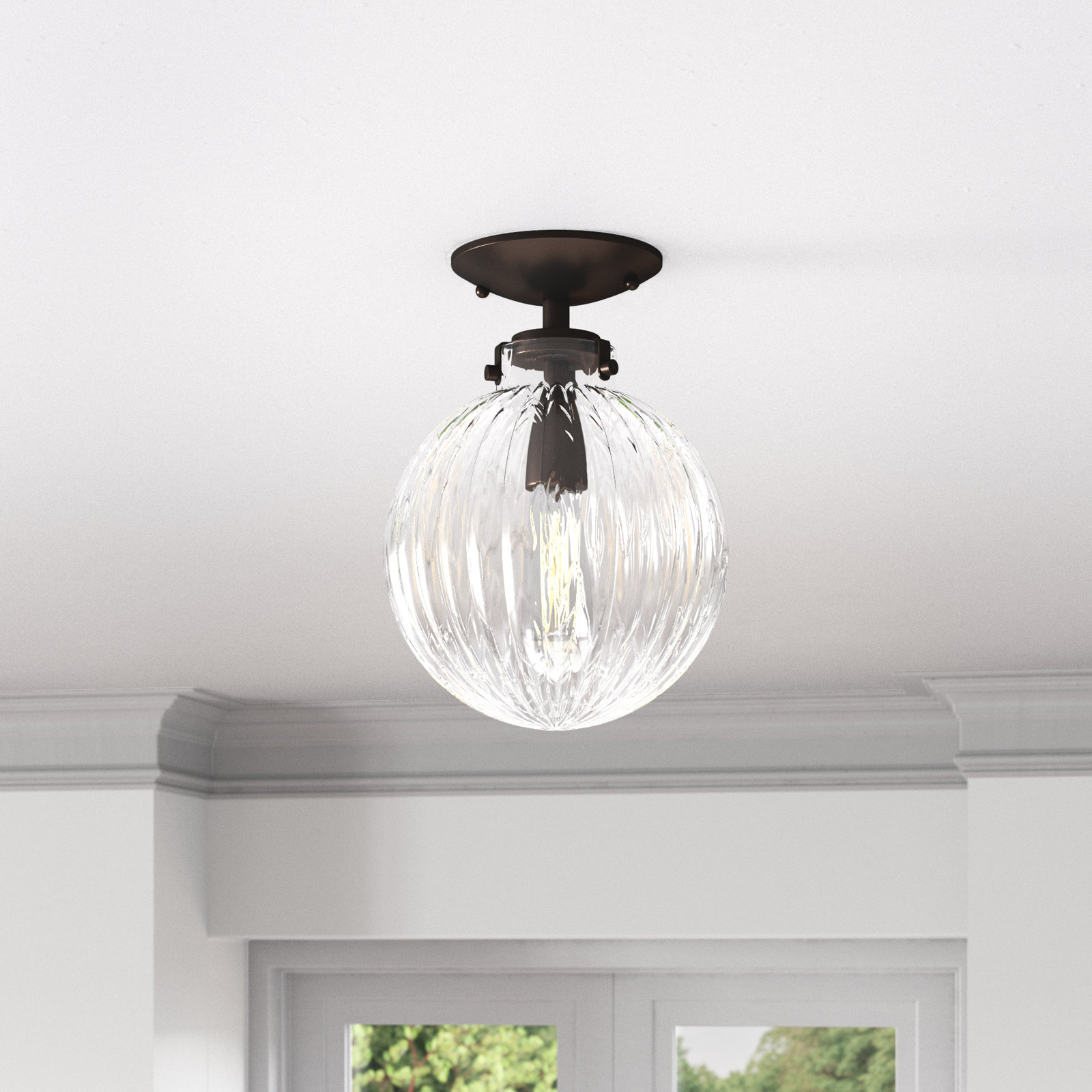 Kaydan Single Light Semi Flush Mount, Oil Rubbed Bronze
