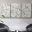 Ensemble de 3 reproductions de motifs floraux sur toile I-97795064-97795067