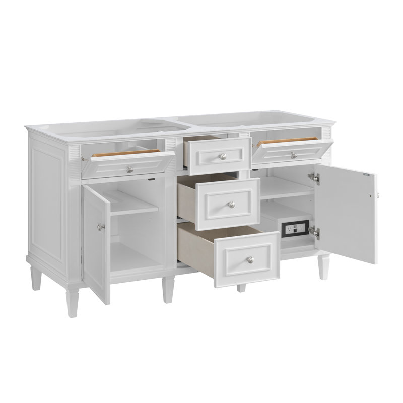 Lorelai 60 in. Double Vanity, Bright White, Ethereal Noctis