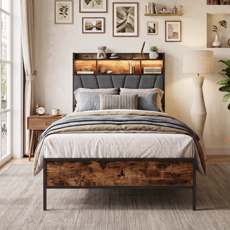 Upholstered Platform Bed, European Single (90 x 200 cm)