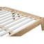 Grand lit en bois d'hévéa massif avec tête de lit tapissier Boucle, rehaussé de pieds de soutien, blanc hêtre