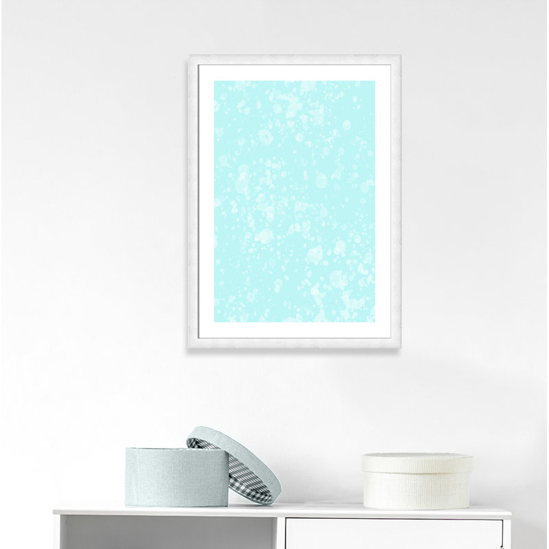 Impression sur papier de bulles fantaisistes, H 36,5 po x l 26,5 po x P 0,625 po, Encadré plat à grain de bois blanc