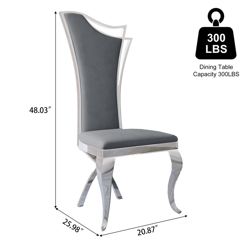 Chaise d'appoint à dossier solide, Gris, 6