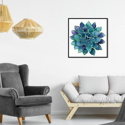 «Succulent Lovers», reproduction d'art sur toile bleue moderne pour plante d'intérieur