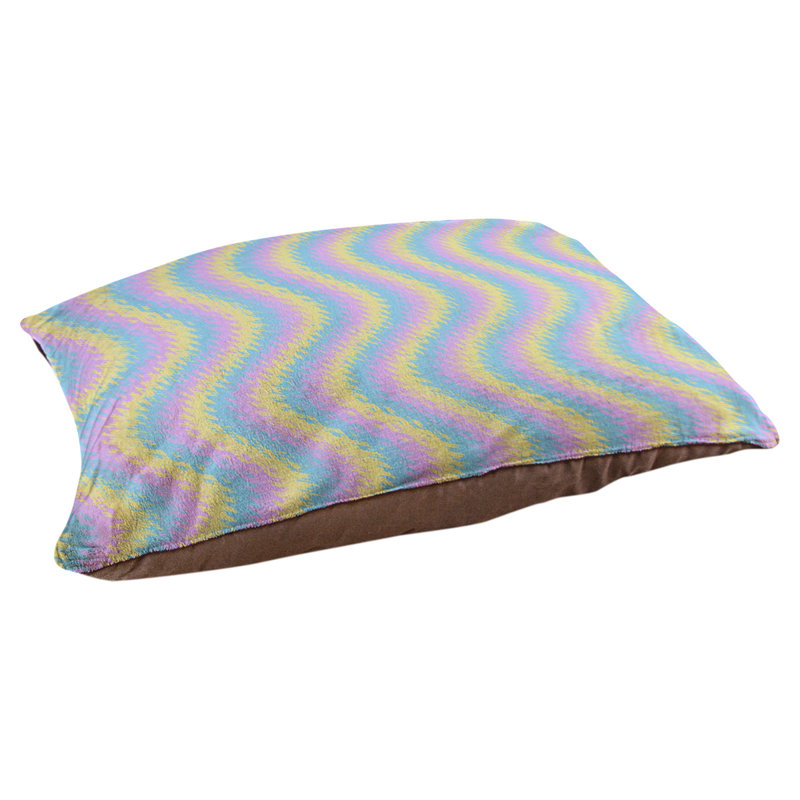 Oreiller pour chien à rayures ondulées pastel Campion, Moyen (L 29,5 po x P19,5 po x H 9,5 po)