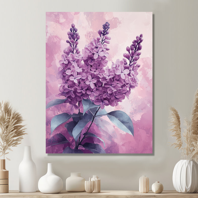 Kahmi - imprimé lilas sur métal, H 20 po x l 12 po