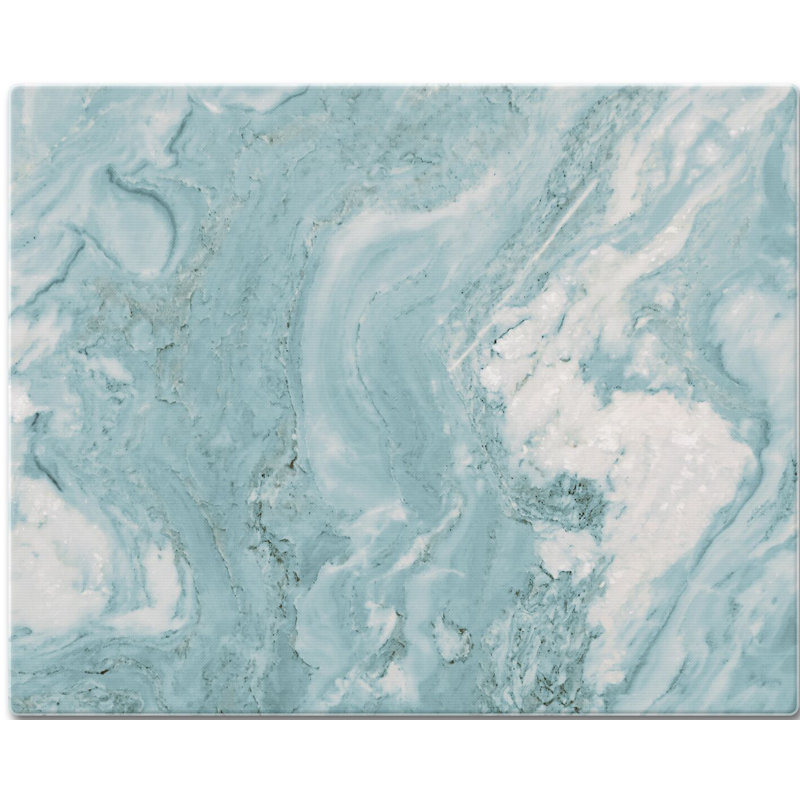 Teal Quartz Design Rectangular Tempered Glass Cutting Board