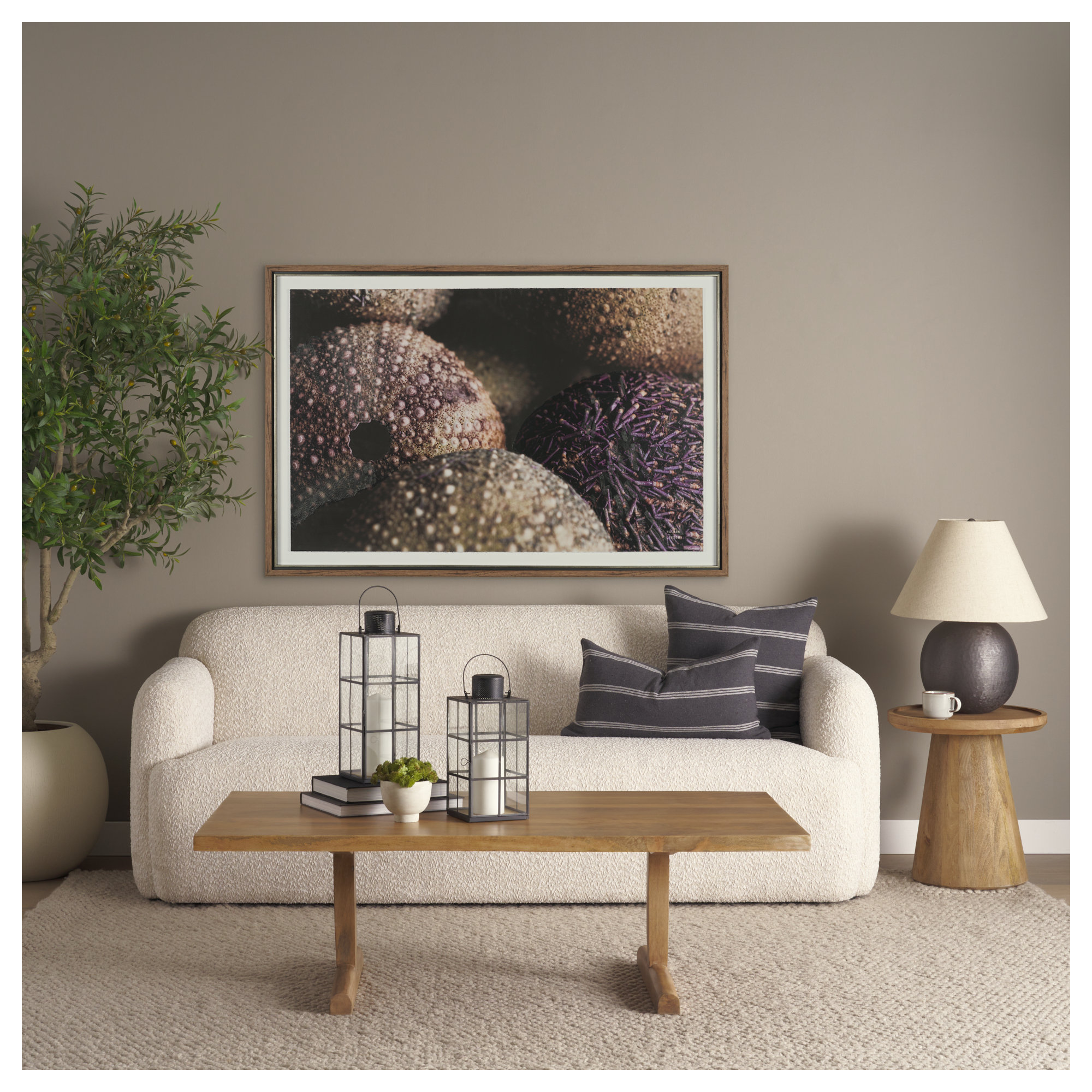 Rebecka Solid Wood End Table, Light Brown
