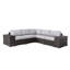 Canapé modulaire d'extérieur 7 avec disposition réversible, structure en aluminium et sièges anti-égratignures, coussins résistants aux intempéries, housses pour patio