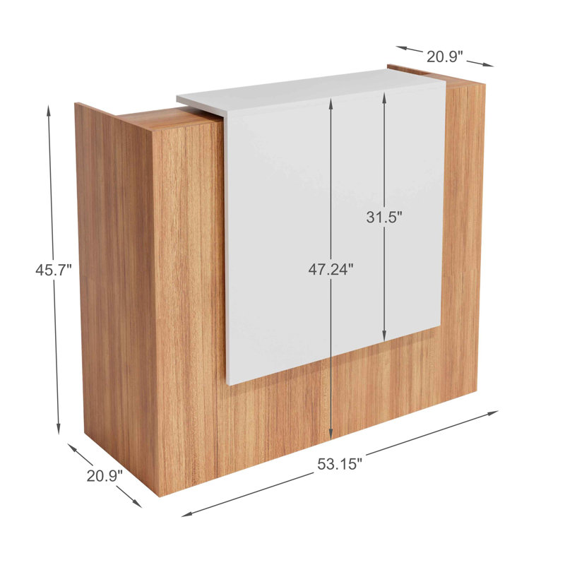ICON 53" Modern Laminate Reception Desk, Multifunctional Modern Transaction Counter Top