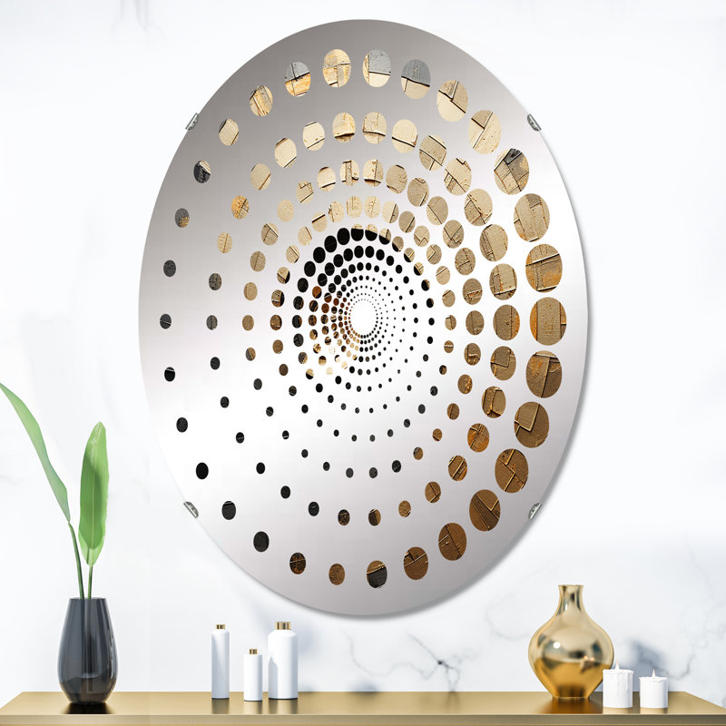 Or noir en spirale - Miroir décoratif à points spiralés MIR106145 O, 35,4 po x 23,6 po