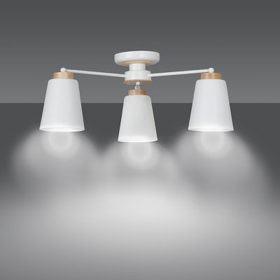 Neville Powdered Coated Steel Semi Flush Mount