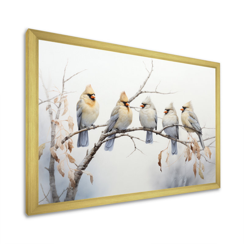 Bird Silent Watcher III - Animals Wall Decor, H 24 po x l 32 po x P 1 po, Encadrement doré