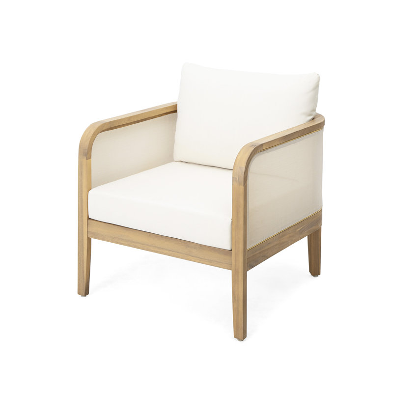 Fauteuil club d'extérieur en bois d'acacia, 2