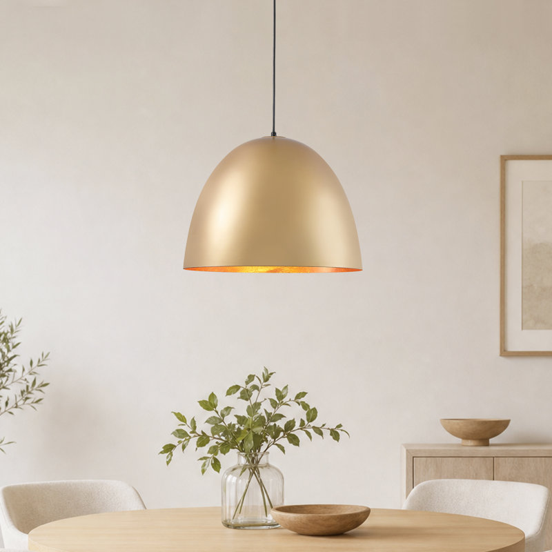 1-Light Metal Dome Single Pendant