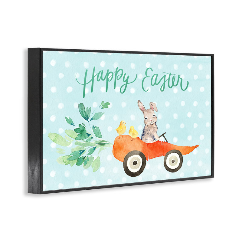 Lapin de Pâques, carotte de voiture, estampe numérique, design par Heather Lee Chan, H 12 po x l 18 po