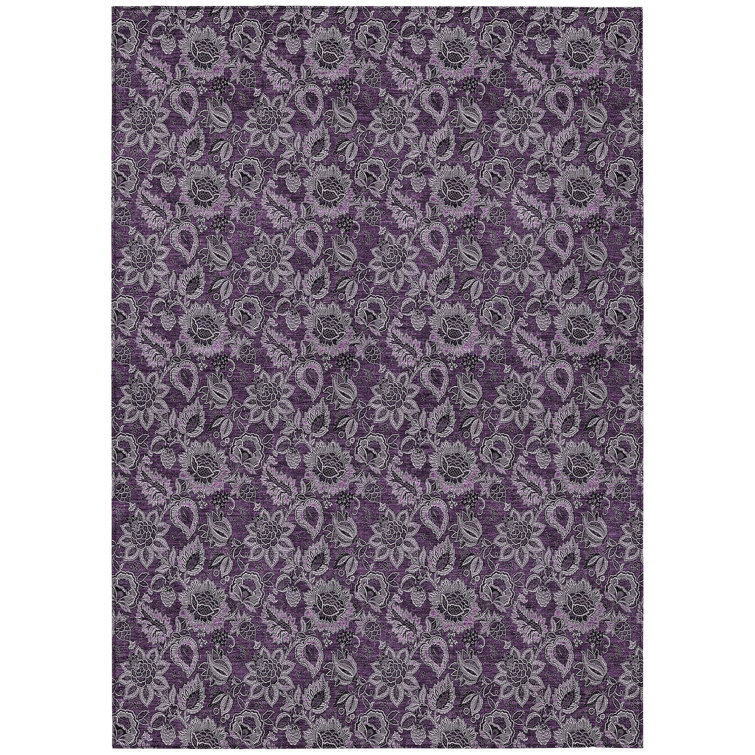 Flitwick Flatweave Washable Floral Indoor / Outdoor Rug
