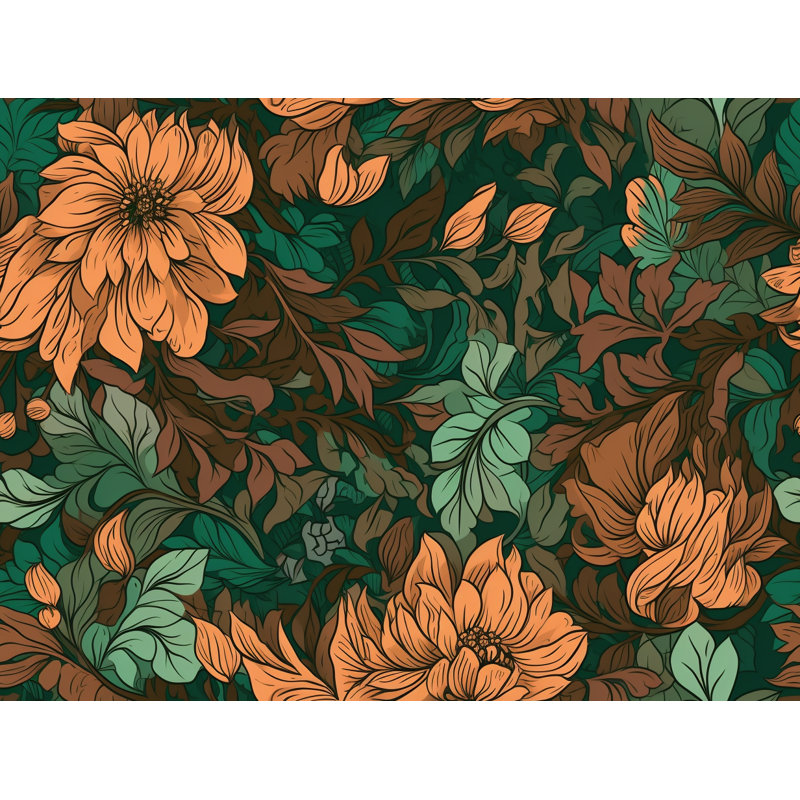 Machine Printed Comforter, Twin Comforter, Brown/Green Floral
