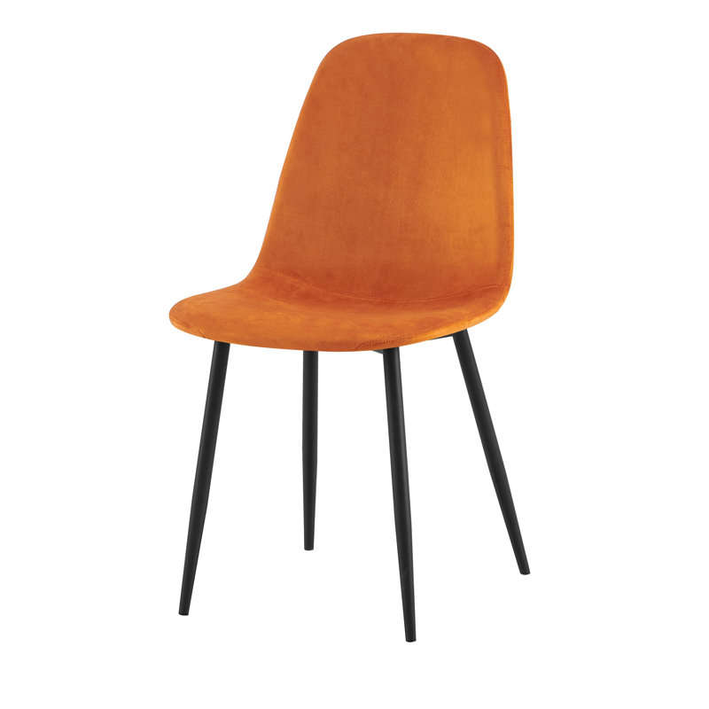 Luxe 55cm H Upholstered Metal Side Chair, Orange