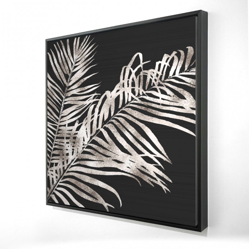 Tropical Gold Leaves - Botanical Exotic Framed Canvas Decor
