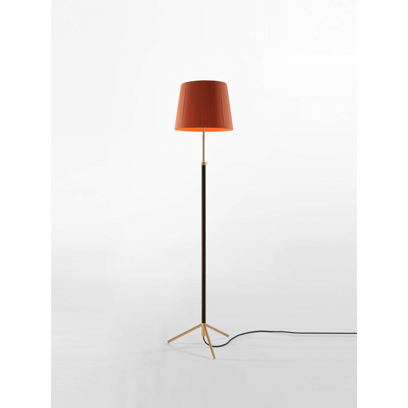 47.2" Floor Lamp, Terracota, Polished Brass